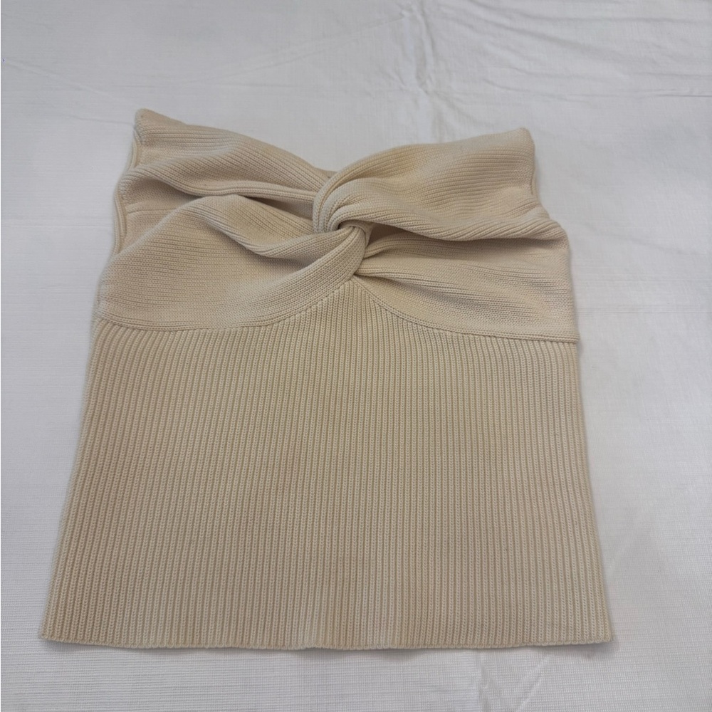 DISSH Cream Ribbed Knit Top